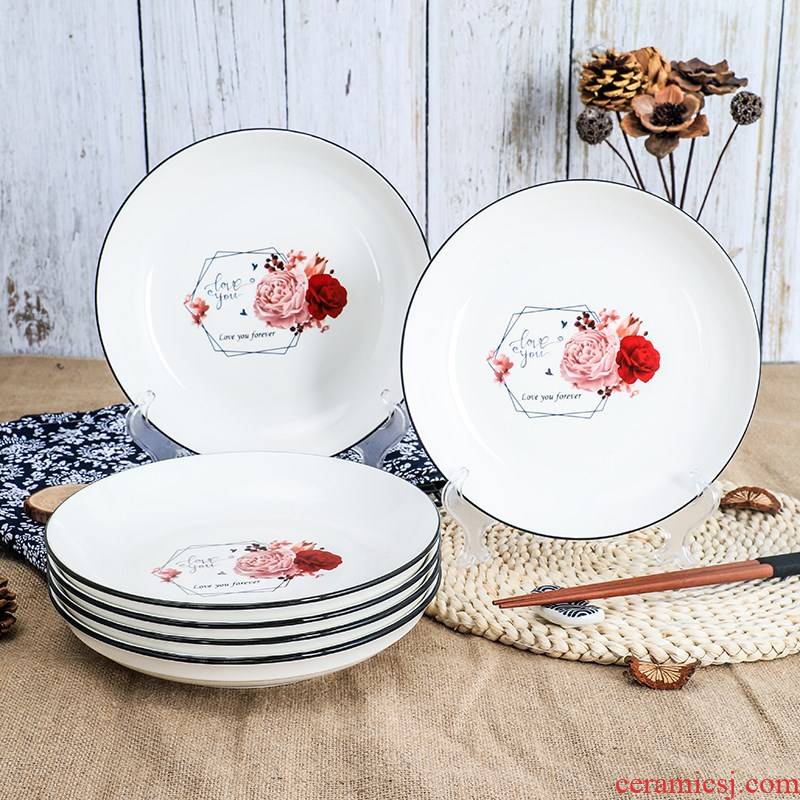 The Food plate of household ceramics creative suit combination plate European lovely side dish dish fruit plate
