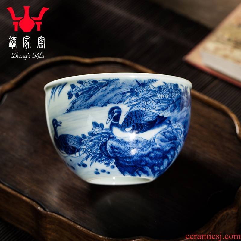 Clock home up jingdezhen blue and white maintain master cup cup individuals dedicated CPU girlfriend kunfu tea sample tea cup