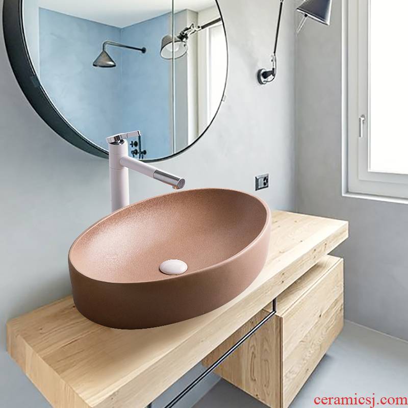 Stage basin sink single Nordic birdbath simple toilet lavatory basin basin ceramic household balcony