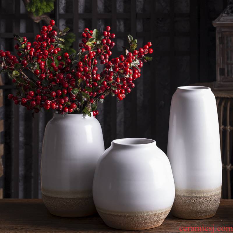 Modern ceramic dried flower vases, small and pure and fresh water all over the sky star furnishing articles sitting room of the white flower arrangement Nordic home decoration