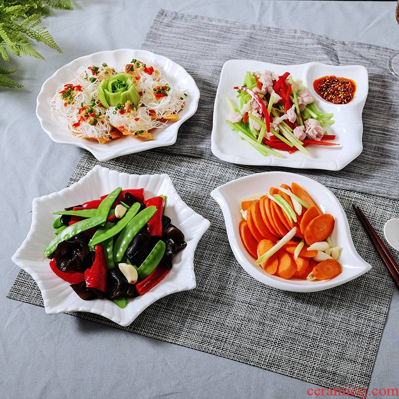 Creative ceramic cake dish dish dish with pure white soup plate shallow dish plates snack plate of irregular plate tableware