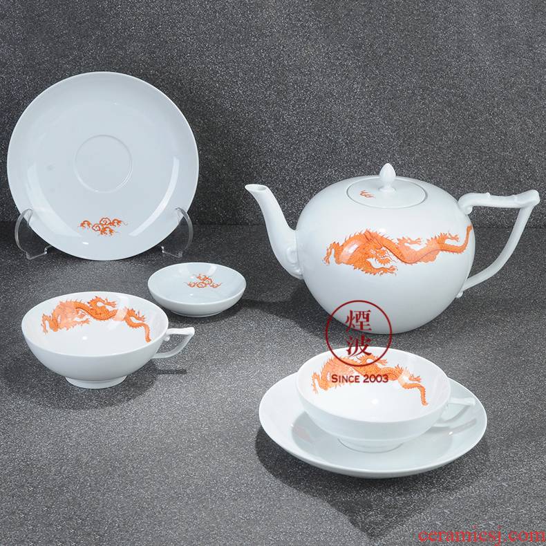I - Germany mason mason meisen porcelain Form series red Ming dragon tea set set the teapot
