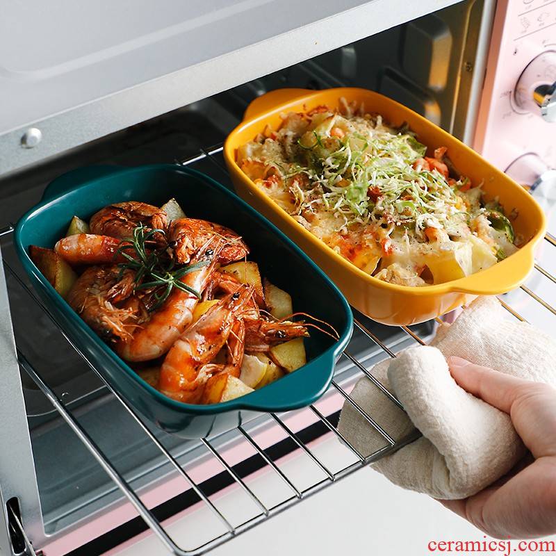 Cheese paella pan ceramic creative Nordic roast oven dedicated bowl bowl home web celebrity ear plate food dish