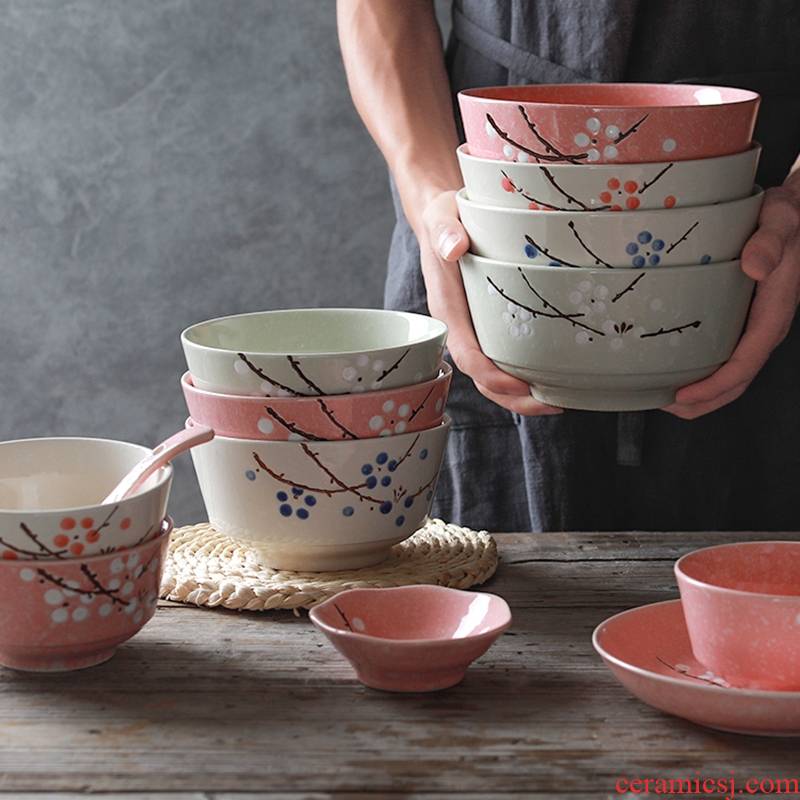 Eat artful longed for ceramic bowl noodles soup bowl creative household jingdezhen ceramics new Japanese tableware bowl bowl