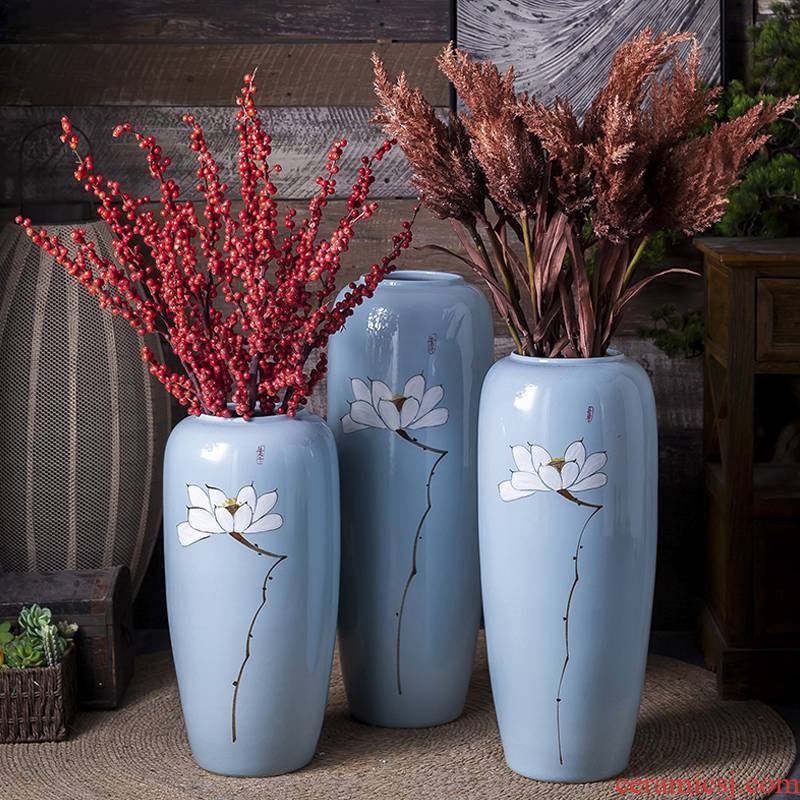 Hand - made vases, large landing suit sitting room porch decorate bottle furnishing articles of Chinese style household ceramics European - style dried flowers