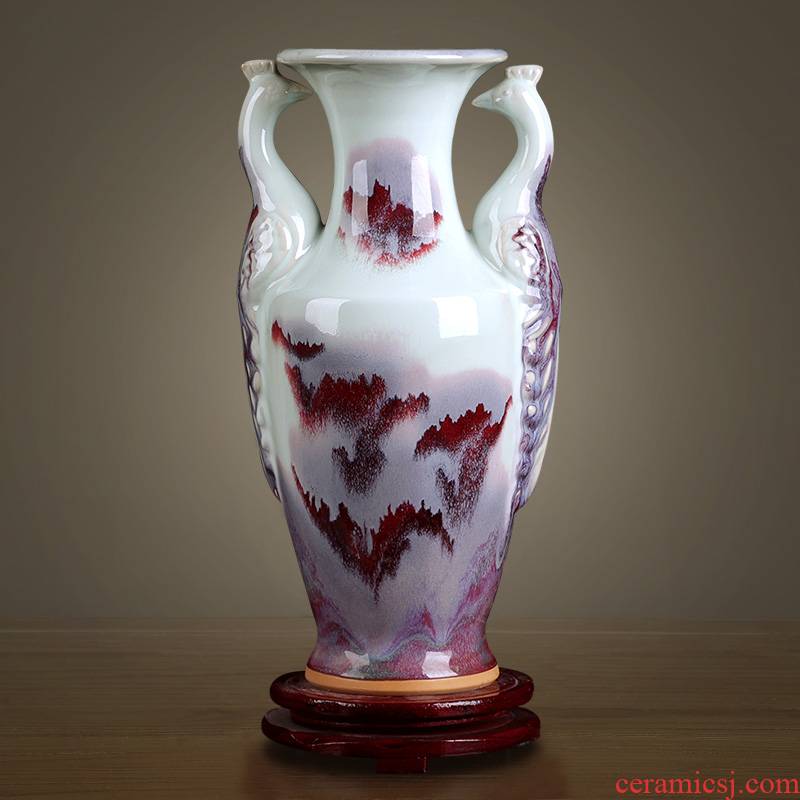 Jingdezhen ceramic vase furnishing articles flower arrangement is archaize sitting room imperial jun porcelain household act the role ofing is tasted wine crafts