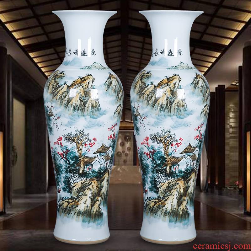 Has a long history of jingdezhen ceramics oversized ground vase furnishing articles of Chinese style hotel home sitting room adornment