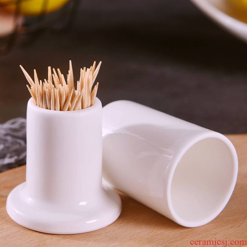Jingdezhen pure white hotel restaurant hotel ipads porcelain tooth extinguishers creative household contracted ceramic toothpick box move