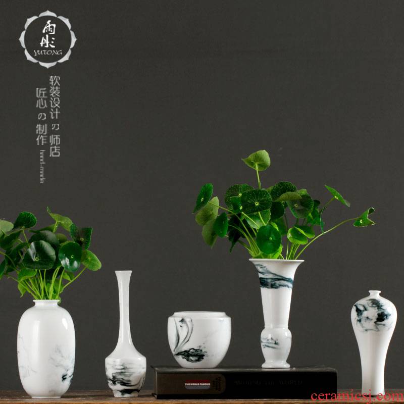 Home sitting room ceramics mesa small pure and fresh flower arranging flower receptacle furnishing articles table creative contracted decorate floret