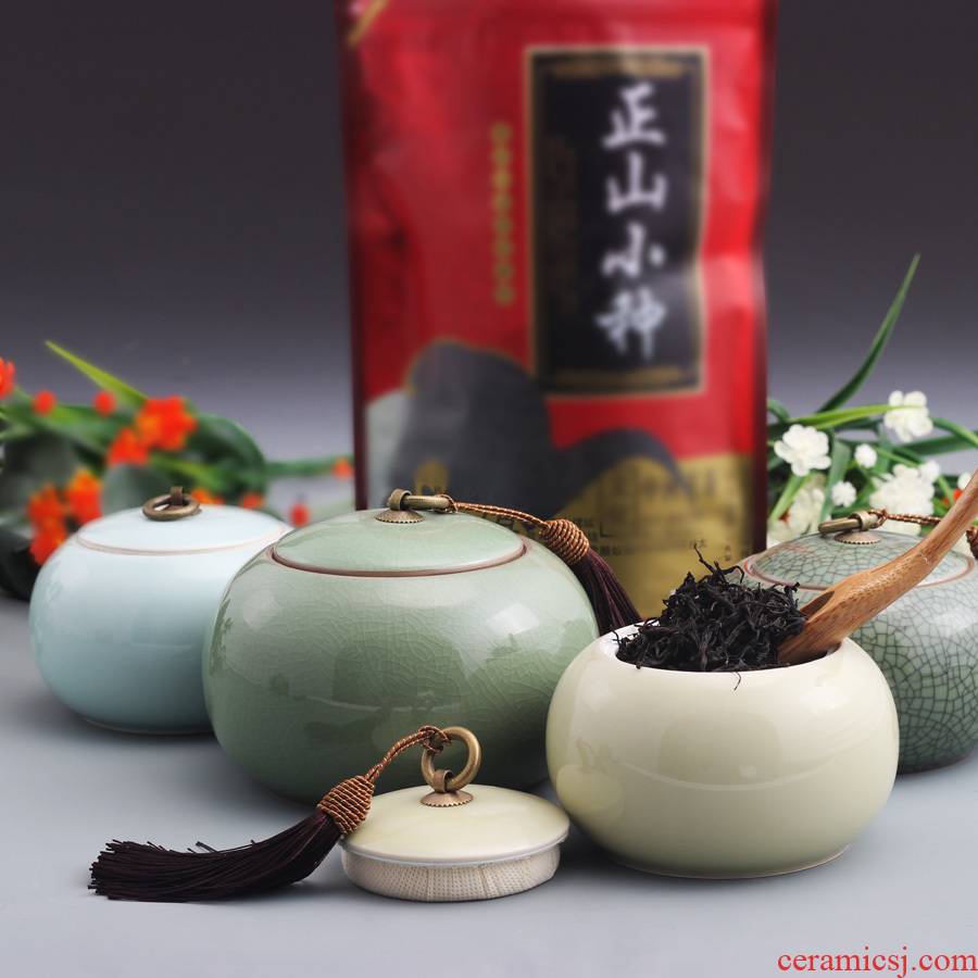 Special longquan celadon ceramic tea set bigger sizes storage tanks portable puer tea sealed as cans large - sized caddy fixings