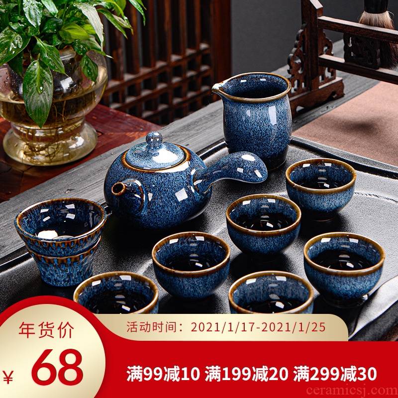 Creative masterpieces kung fu tea set variable drawing domestic business activities of high - grade ceramic gift set wholesale and custom