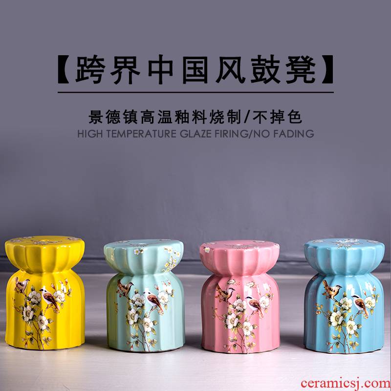 Jingdezhen high temperature ceramic drum who American country in shoes who with ceramic drum who archaize who pier embroidered pier