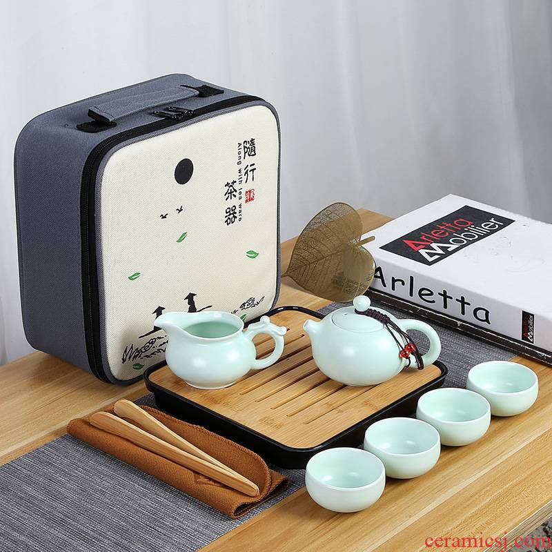 The kitchen is suing portable travel tea set up crack glass ceramic tea set business gifts tea sets