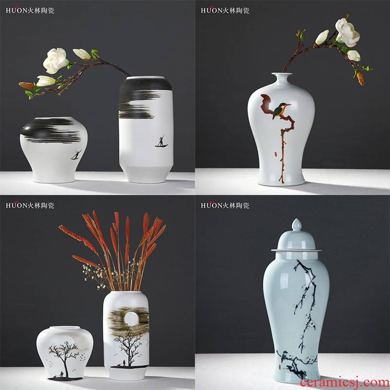 The General creative ceramic vase sitting room place jar huai zen new Chinese jingdezhen hand - made wintersweet flowers