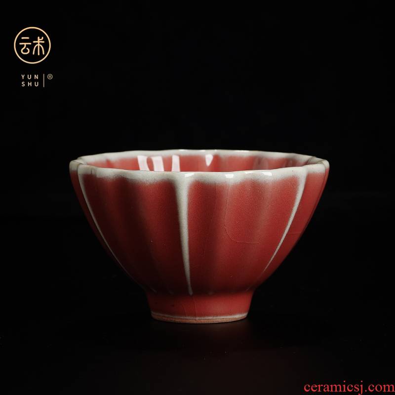 Cloud operation manual of jingdezhen undressed ore cowpea red ceramic cups personal single cup sample tea cup kung fu tea master CPU