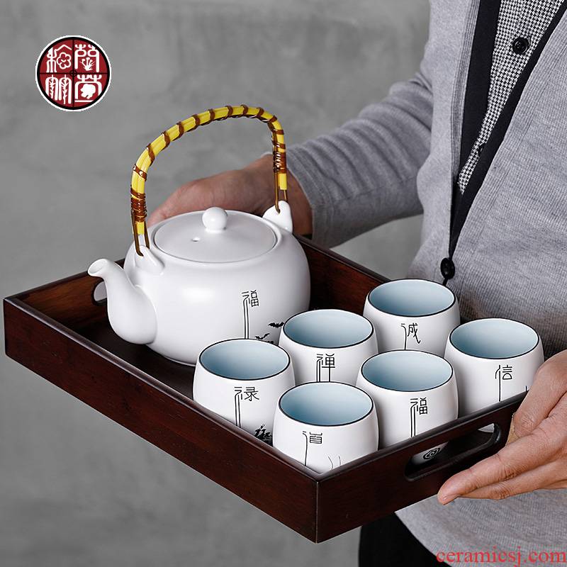 Kung fu tea with big capacity of the teapot with Chinese style household lounge of a complete set of modern office ceramic cups