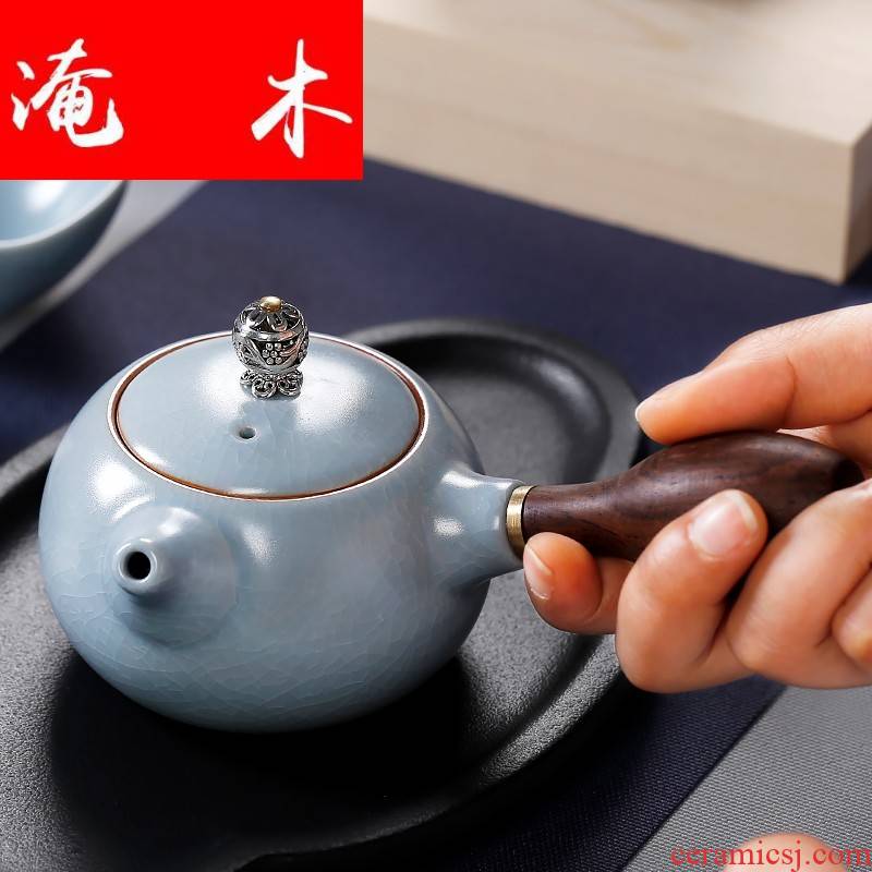 Submerged wood craft your up little teapot day cyan can start can keep the pot of single side pot of ceramic household kung fu tea