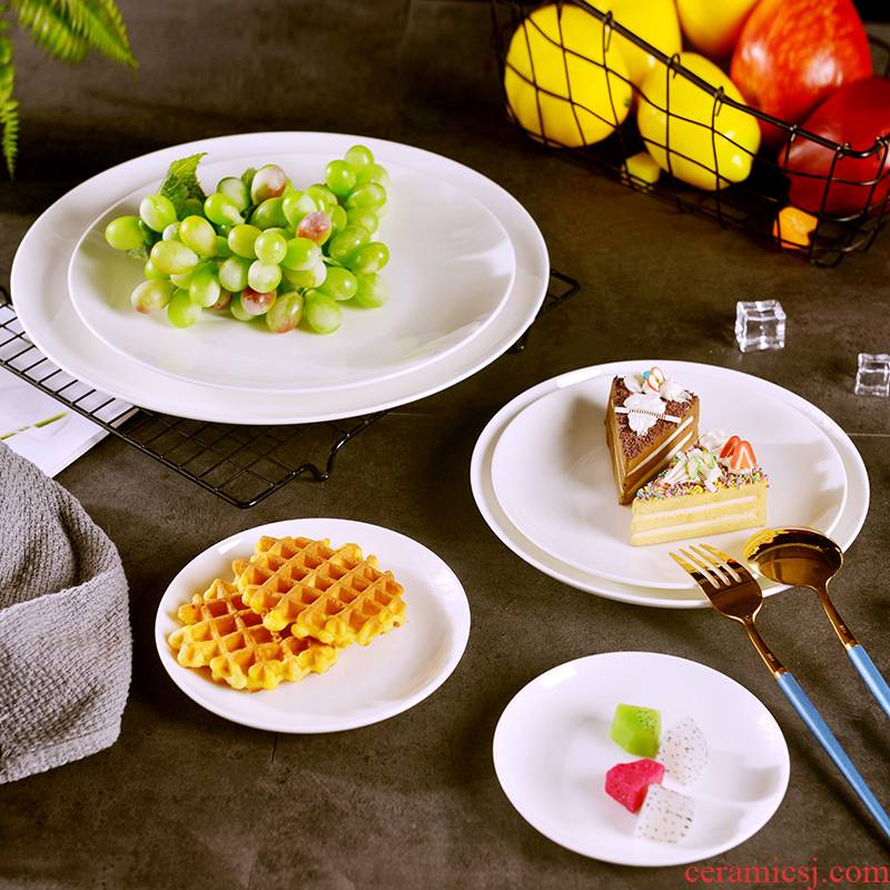 Pure white breakfast plate round platter with ipads porcelain ceramic plates pasta dish dish dish beefsteak plates