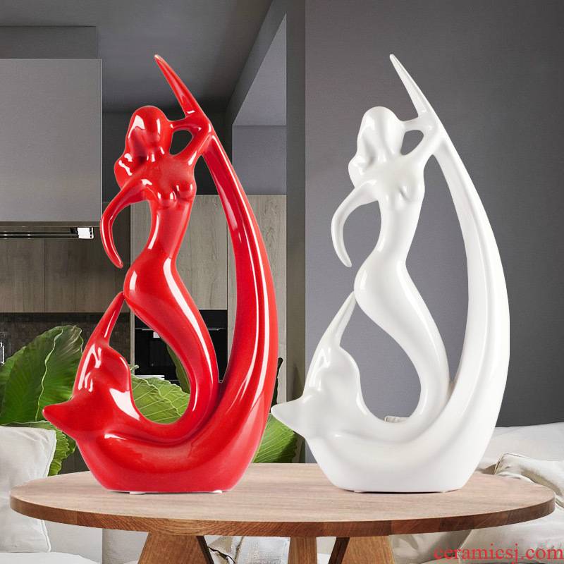 I and contracted home sitting room red wine TV ark, bedroom adornment ceramics mermaid furnishing articles birthday gift