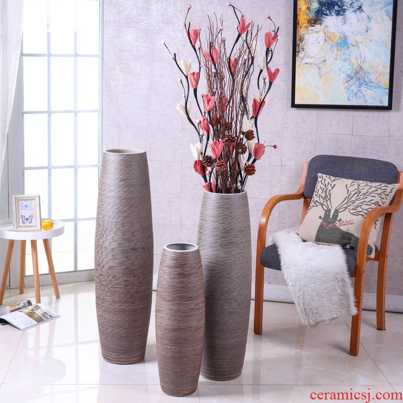 Landing simulation flower vase suit Nordic jingdezhen I and contracted sitting room flower arranging dried flower ceramic large - sized furnishing articles