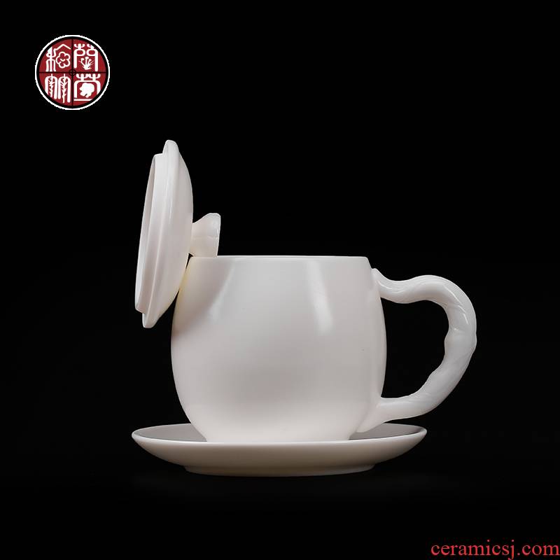 Dehua white porcelain of China and the office of household ceramics with cover mark cup tubas individual cup for gifts