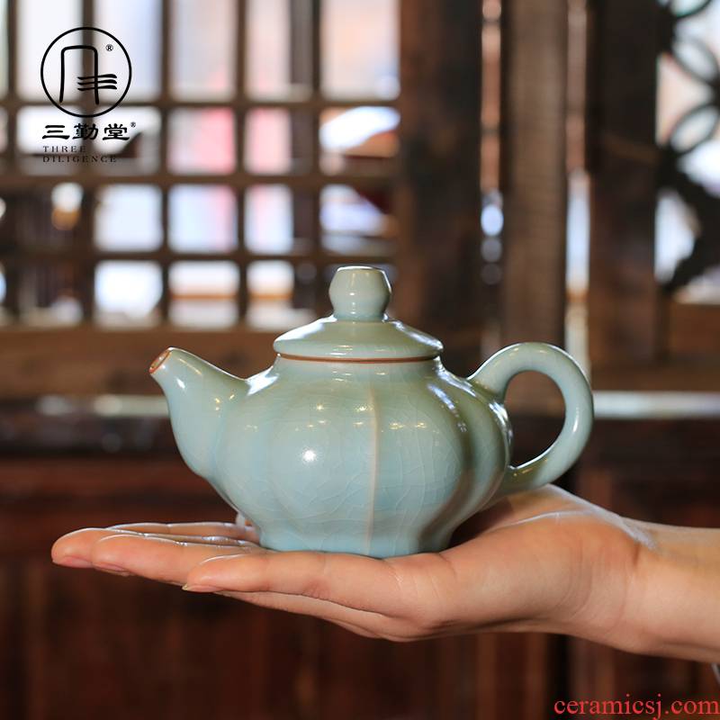 Three frequently hall your up with jingdezhen ceramic teapot kung fu tea tea machine can open piece of filtering S24004 melon leng pot