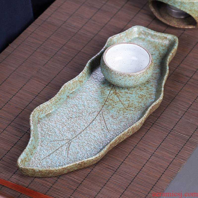 Creative coarse clay POTS on dry Taiwan tea tray ceramic zen Japanese water to restore ancient ways small tea tray was a rectangle