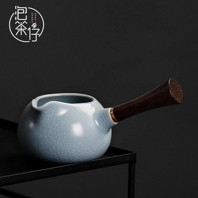 Your up side wood handle moderately manual kung fu tea set a single tea tea sea and glass ceramic device and a cup of tea