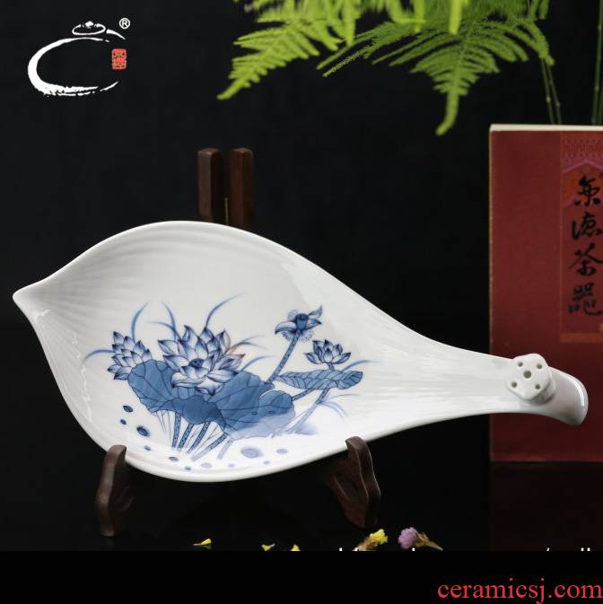 Beijing DE and auspicious hand - made of blue and white porcelain lotus fragrance incense buner jingdezhen porcelain joss stick dish fragrant incense