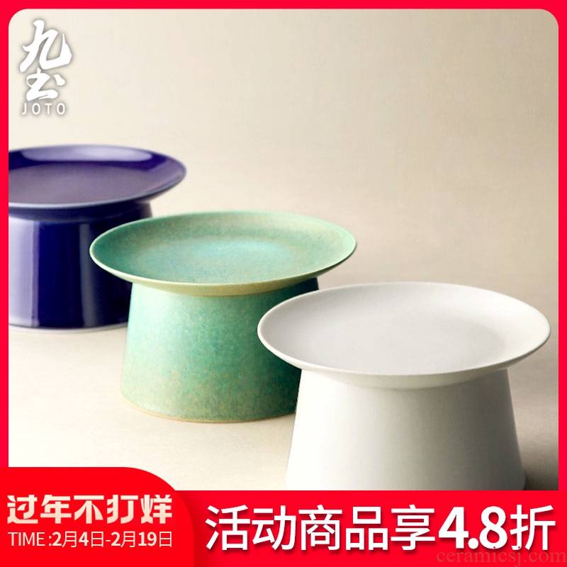About Nine Japanese checking ceramic soil compote tea cake heart dried fruit snack tray plate dessert