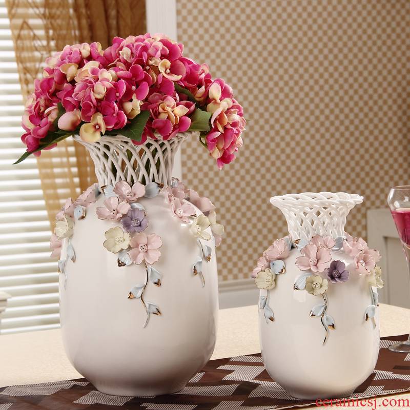 Authentic European hand pinch flower ceramic vase furnishing articles process creative home sitting room TV GuiJiao several wine ark outfit