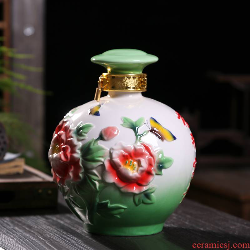 Jingdezhen ceramic jars with gift box 5 jins home with an empty bottle aged wine archaize wind creative little hip