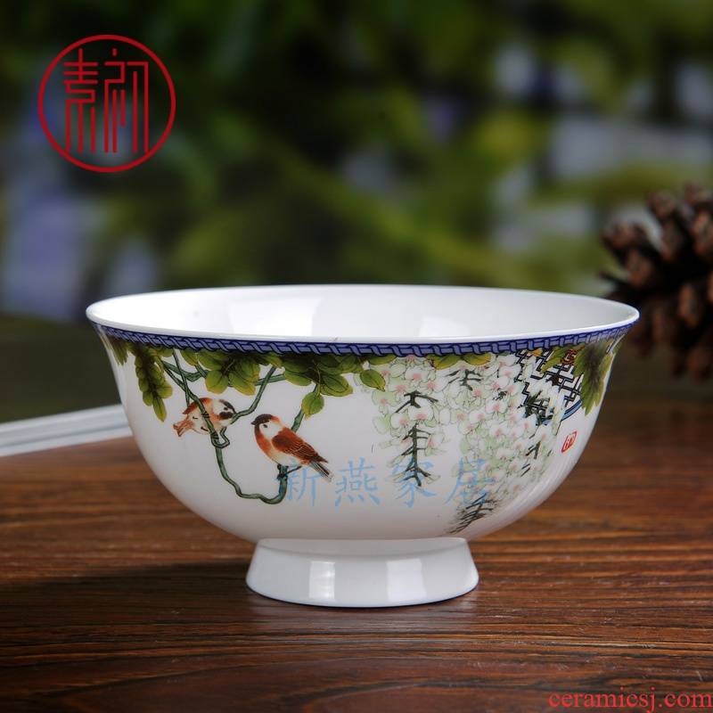 Jingdezhen ceramics jobs household ipads porcelain rice bowls porringer tall foot ipads porcelain rainbow such use practical tableware bowls