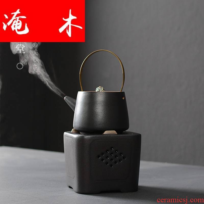 Flooded Japanese wooden hall girder pot of coarse pottery teapot cooked this teapot tea alcohol lamp boiled tea stove ceramic kung fu tea set