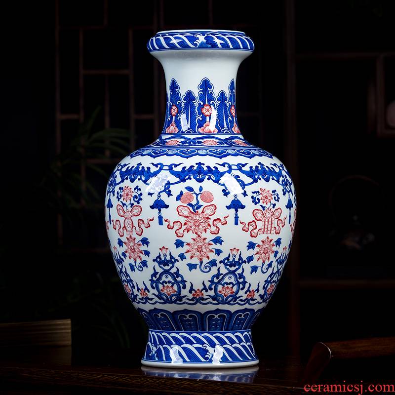 Jingdezhen ceramics hand - made of blue and white porcelain vase furnishings sitting room TV ark, Chinese arts and crafts porcelain restoring ancient ways