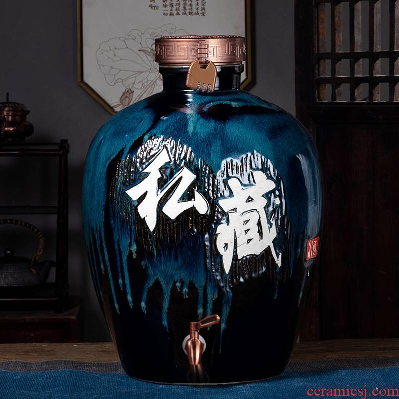 Jingdezhen jar tap water flagon bottle expressions using sealed with cover household ceramics up carved mercifully wine