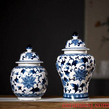 Ceramics sitting room place, a new Chinese blue and white porcelain vase household act the role ofing is tasted decorate ceramic vase