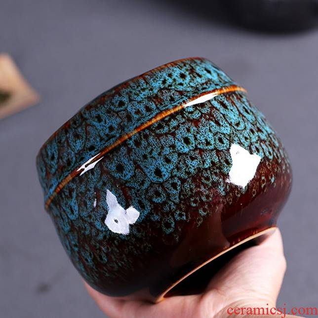 Variable temmoku glaze ceramic tea pot red, green, black tea pu 'er moistureproof empty as cans packaging gift box on the new gm