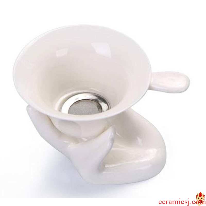 White porcelain, purple sand filter ceramic kung fu tea set with parts of a complete set of tea good dehua GuanYinShou filter group