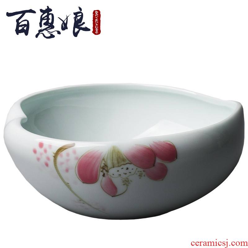 (niang jingdezhen ceramic tea to wash hand in hot water to wash the bucket cup tea dishes to build large kunfu tea water