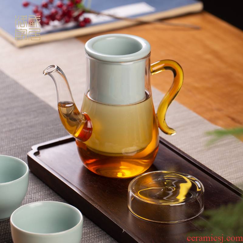 Blower, teapot glass filter small household high - temperature thickening the teapot tea tea separation ceramic tea