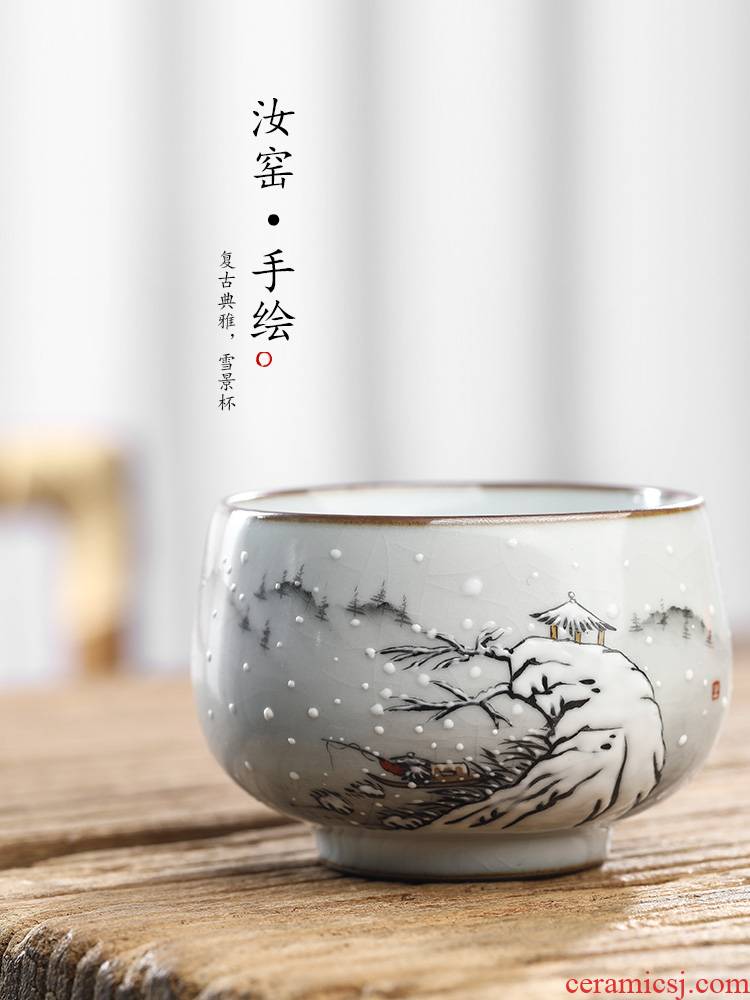Your up jingdezhen kung fu tea master cup single cup sample tea cup single pure manual open the slice snow ceramic tea set