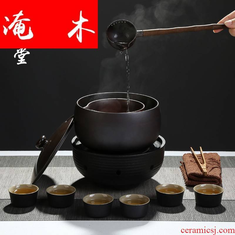 Black tea the flooded wood Wen Xuantang ceramic boiled tea, the electric TaoLu tea stove suit kung fu tea set the boiled tea, the electric tea stove