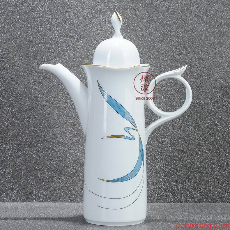 German mason MEISSEN porcelain magic wave series water bird totem mocha coffee pot