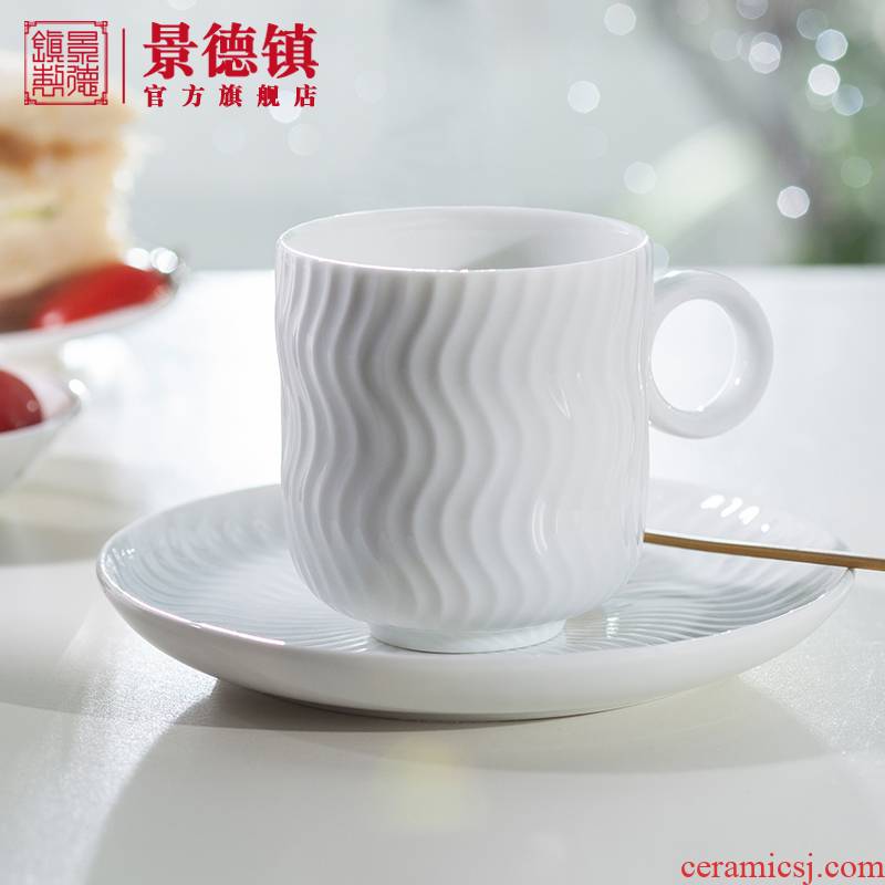 Jingdezhen flagship store of ceramic coffee cups and saucers suit small European - style key-2 luxury household contracted afternoon tea keller