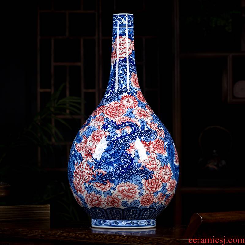 Jingdezhen ceramics vase hand - made porcelain antique Chinese style restoring ancient ways of emperor qianlong 's reign in extremely good fortune rich ancient frame handicraft