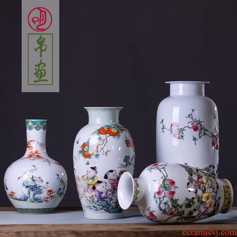 Jingdezhen ceramics guanyao Chinese style household large blue and white porcelain vase archaize sitting room TV ark, furnishing articles