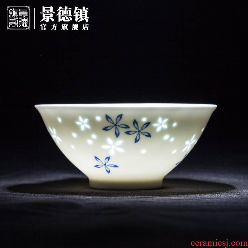 Jingdezhen flagship store ceramic tableware household to eat bread and butter plate single noodles soup bowl free combination of blue and white porcelain