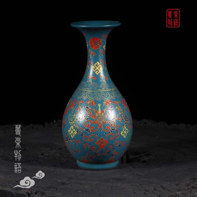 Jingdezhen archaize qianlong decorative vase okho spring bottle of antique porcelain vases, antique vase
