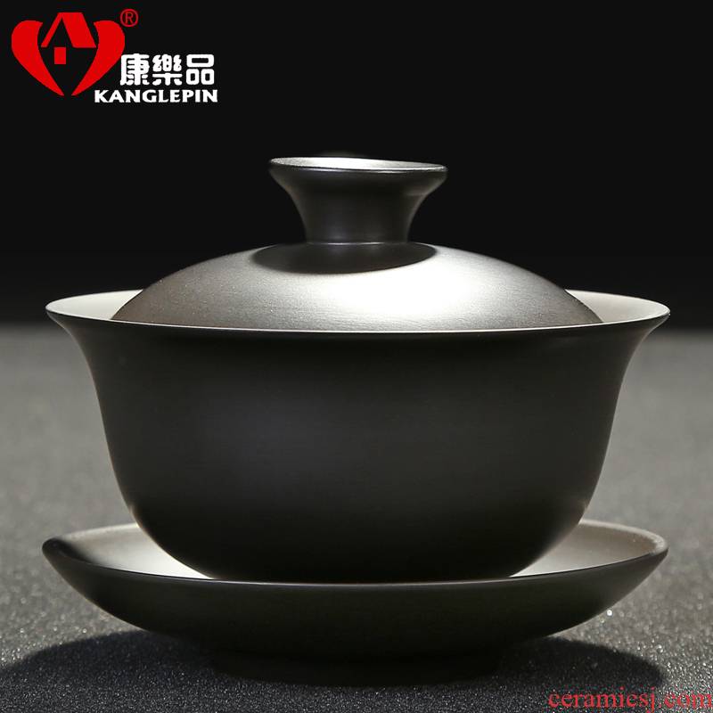 Recreational product ore purple black mud household tureen kung fu tea set to ceramic tea bowl accessories for big cups